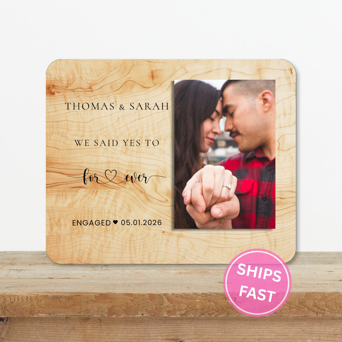 Couple Gift, Personalized Couple Photo Board, Custom Couple Picture Board, Wedding Photo Keepsake, Engagement Personalized Photo Gift personalized photo board — image 2 of 13