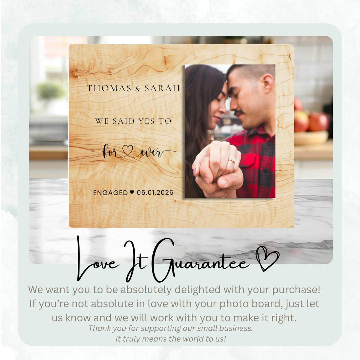 Couple Gift, Personalized Couple Photo Board, Custom Couple Picture Board, Wedding Photo Keepsake, Engagement Personalized Photo Gift personalized photo board — image 6 of 13