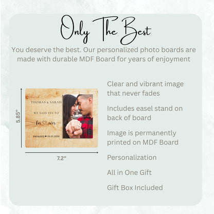 Couple Gift, Personalized Couple Photo Board, Custom Couple Picture Board, Wedding Photo Keepsake, Engagement Personalized Photo Gift personalized photo board — image 7 of 13