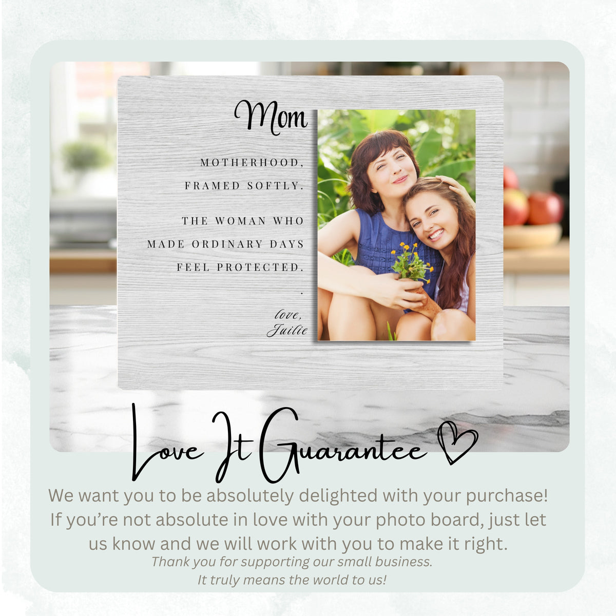 Family Gift, Personalized Mom Photo Board, Custom Mom Picture Board, Family Photo Keepsake, Mother's Day Gift Personalized Photo Gift personalized photo board — image 6 of 13