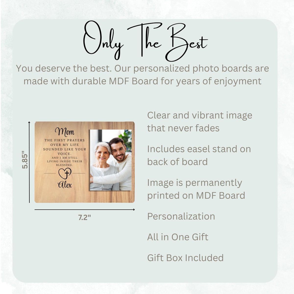 Mom Gift, Personalized Mom Photo Board, Custom Mom Picture Board, Family Photo Keepsake, Mother's Day Gift Personalized Photo Gift personalized photo board — image 7 of 13