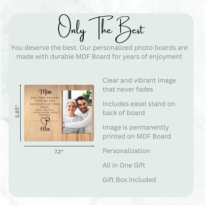 Mom Gift, Personalized Mom Photo Board, Custom Mom Picture Board, Family Photo Keepsake, Mother's Day Gift Personalized Photo Gift personalized photo board — image 7 of 13