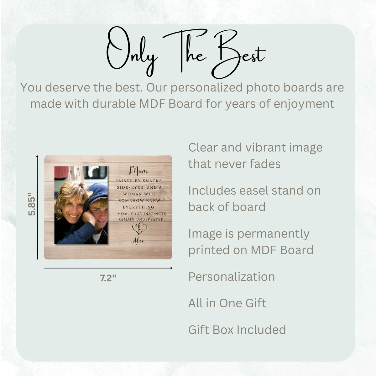 Mother Gift, Personalized Mom Photo Board, Custom Mom Picture Board, Family Photo Keepsake, Mother's Day Gift Personalized Photo Gift personalized photo board — image 7 of 13