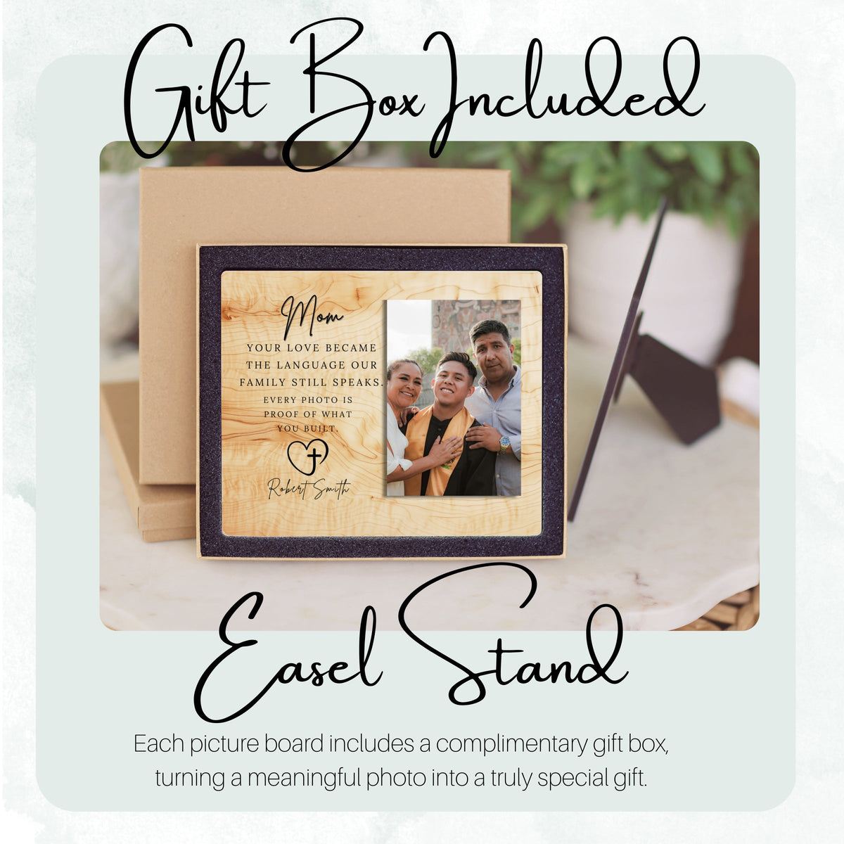 Family Gift, Personalized Mom Photo Board, Custom Mom Picture Board, Family Photo Keepsake, Mother's Day Gift Personalized Photo Gift personalized photo board — image 5 of 13