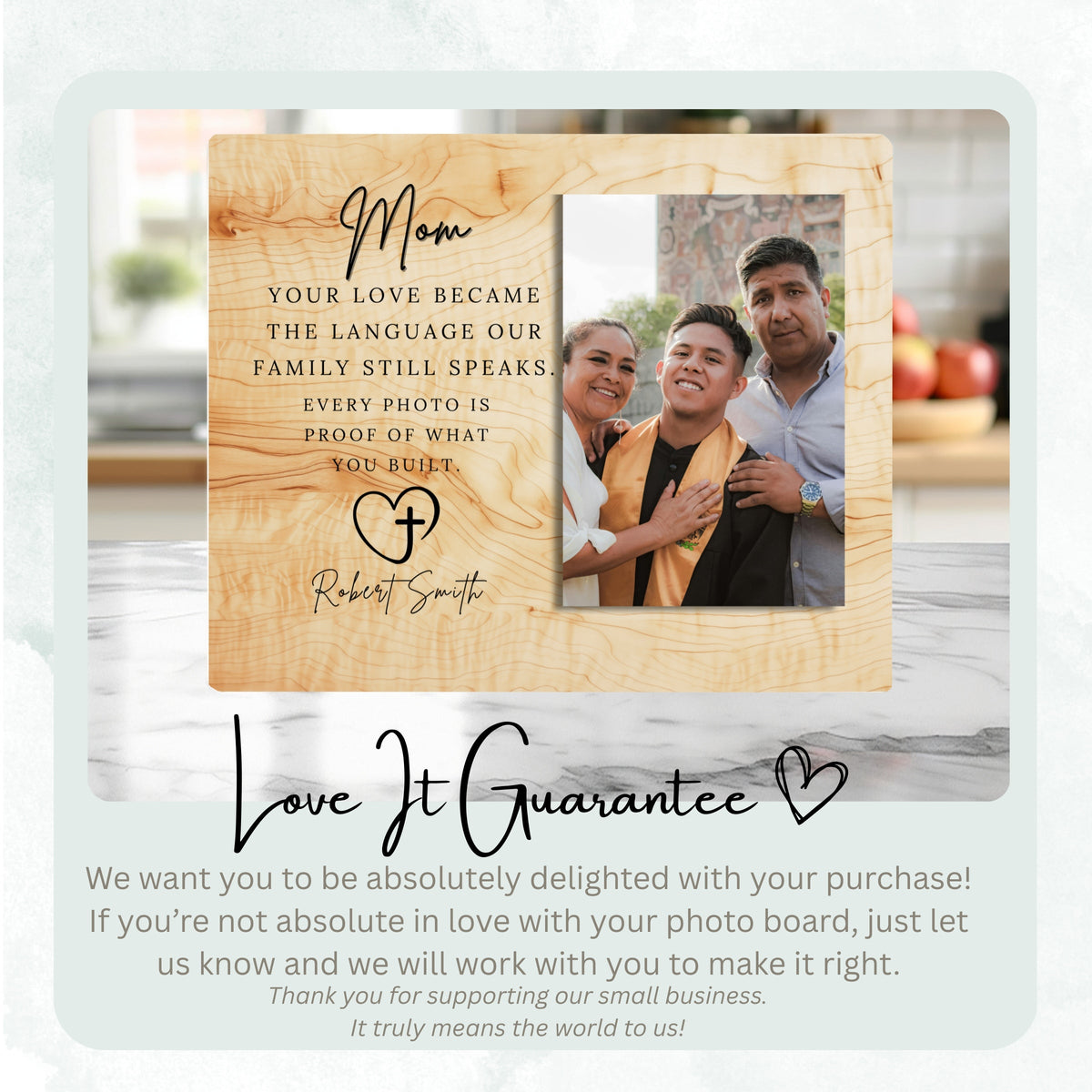 Family Gift, Personalized Mom Photo Board, Custom Mom Picture Board, Family Photo Keepsake, Mother's Day Gift Personalized Photo Gift personalized photo board — image 6 of 13