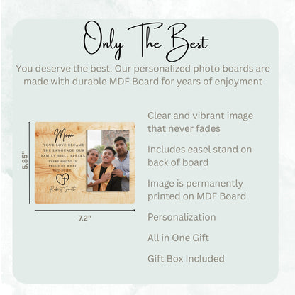 Family Gift, Personalized Mom Photo Board, Custom Mom Picture Board, Family Photo Keepsake, Mother's Day Gift Personalized Photo Gift personalized photo board — image 7 of 13