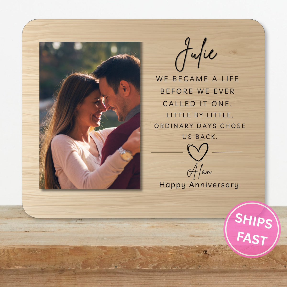 Romantic Gift, Personalized Anniversary Photo Board, Custom Anniversary Picture Board, Anniversary Keepsake, Anniversary Family Memory Board personalized photo board — image 2 of 13
