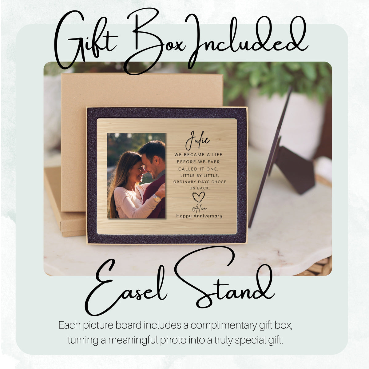 Romantic Gift, Personalized Anniversary Photo Board, Custom Anniversary Picture Board, Anniversary Keepsake, Anniversary Family Memory Board personalized photo board — image 5 of 13
