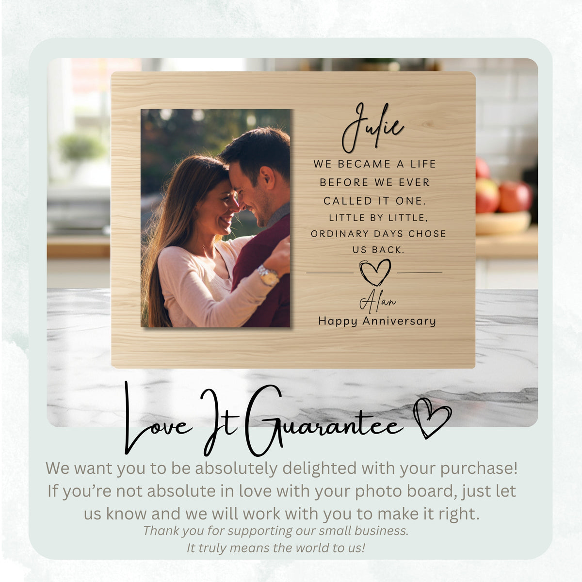 Romantic Gift, Personalized Anniversary Photo Board, Custom Anniversary Picture Board, Anniversary Keepsake, Anniversary Family Memory Board personalized photo board — image 6 of 13