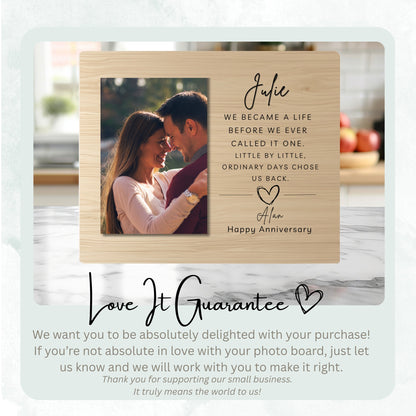 Romantic Gift, Personalized Anniversary Photo Board, Custom Anniversary Picture Board, Anniversary Keepsake, Anniversary Family Memory Board personalized photo board — image 6 of 13