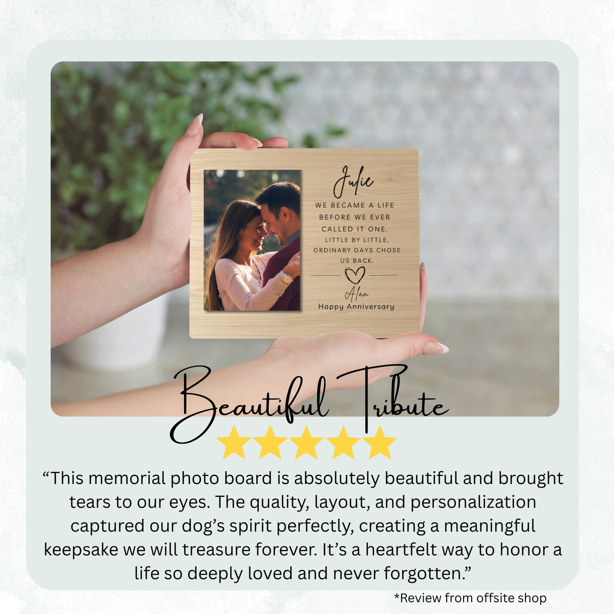 Romantic Gift, Personalized Anniversary Photo Board, Custom Anniversary Picture Board, Anniversary Keepsake, Anniversary Family Memory Board personalized photo board — image 8 of 13