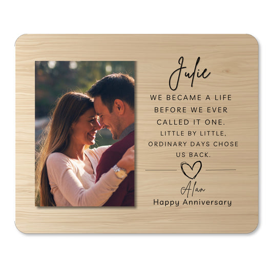 DESIGN A - We Became a Life Before We Ever Called It One personalized anniversary photo board design