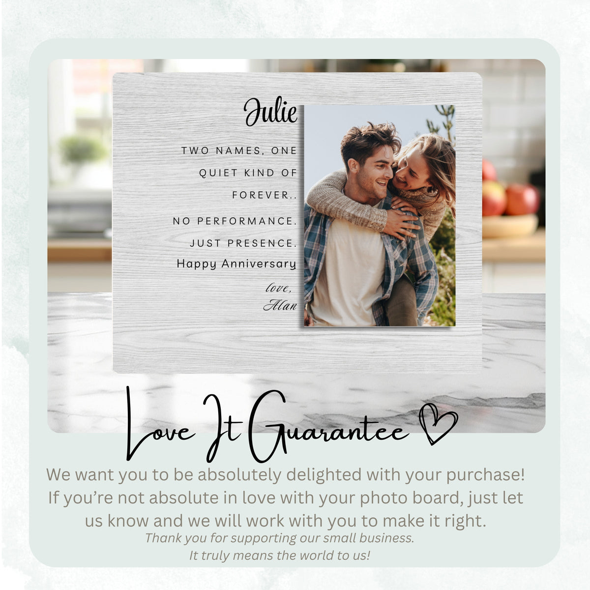 Gift For Wife, Personalized Anniversary Photo Board, Custom Anniversary Picture Board, Anniversary Keepsake, Anniversary Family Memory Board personalized photo board — image 6 of 13
