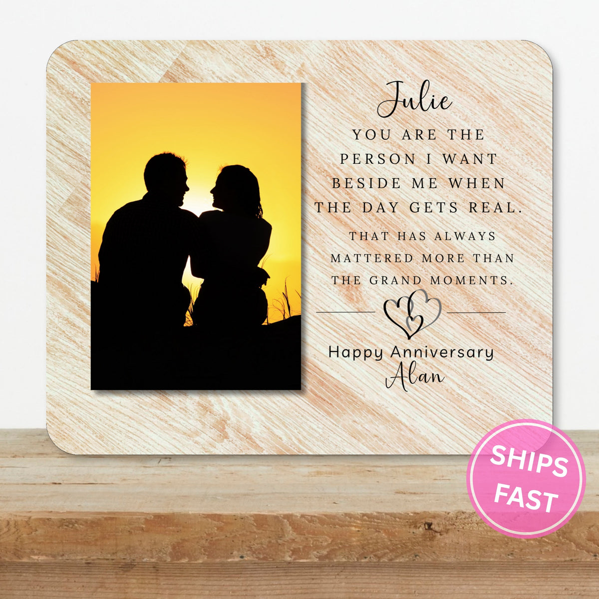Couple Gift, Personalized Anniversary Photo Board, Custom Anniversary Picture Board, Anniversary Keepsake, Anniversary Family Memory Board personalized photo board — image 2 of 13
