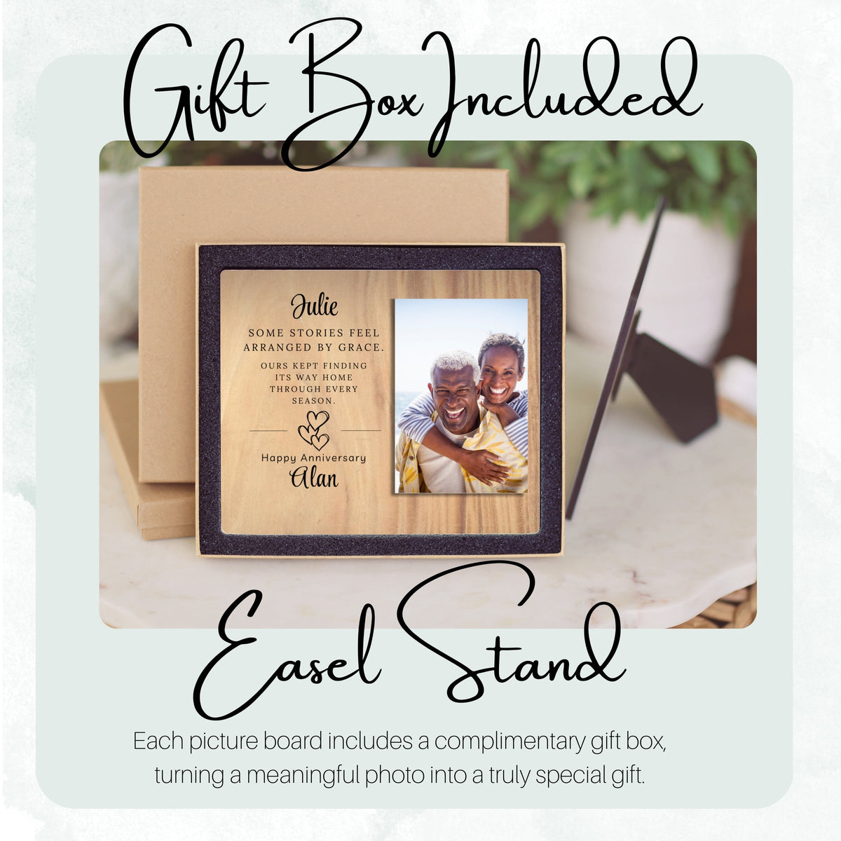 Love Gift, Personalized Anniversary Photo Board, Custom Anniversary Picture Board, Anniversary Keepsake, Anniversary Personalized Photo Gift personalized photo board — image 5 of 13