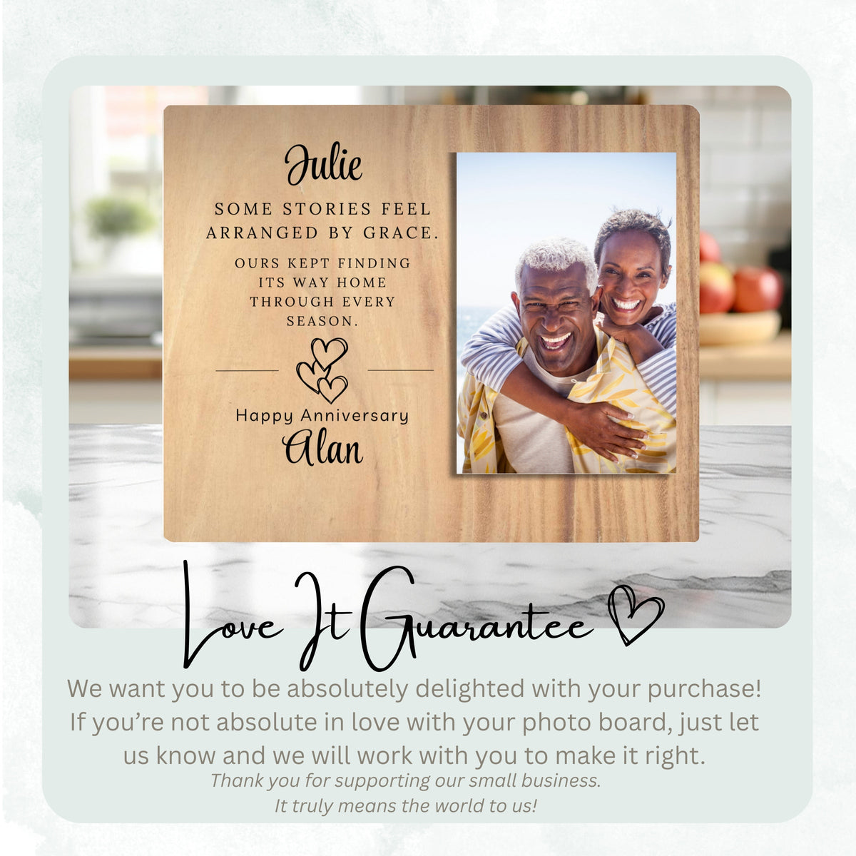 Love Gift, Personalized Anniversary Photo Board, Custom Anniversary Picture Board, Anniversary Keepsake, Anniversary Personalized Photo Gift personalized photo board — image 6 of 13