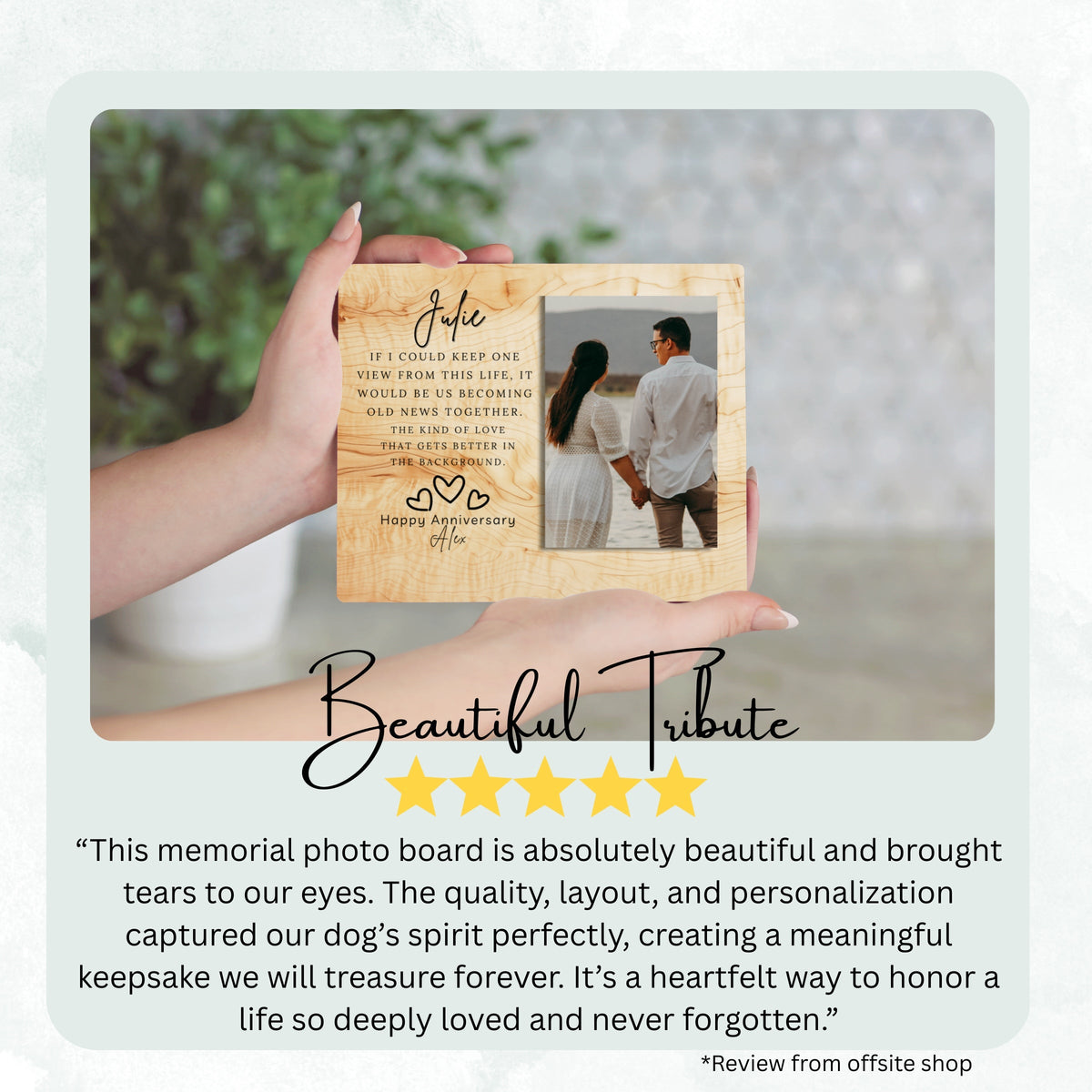 Anniversary Gift, Personalized Anniversary Photo Board, Custom Anniversary Picture Board, Anniversary Keepsake, Anniversary Custom Gift personalized photo board — image 8 of 13