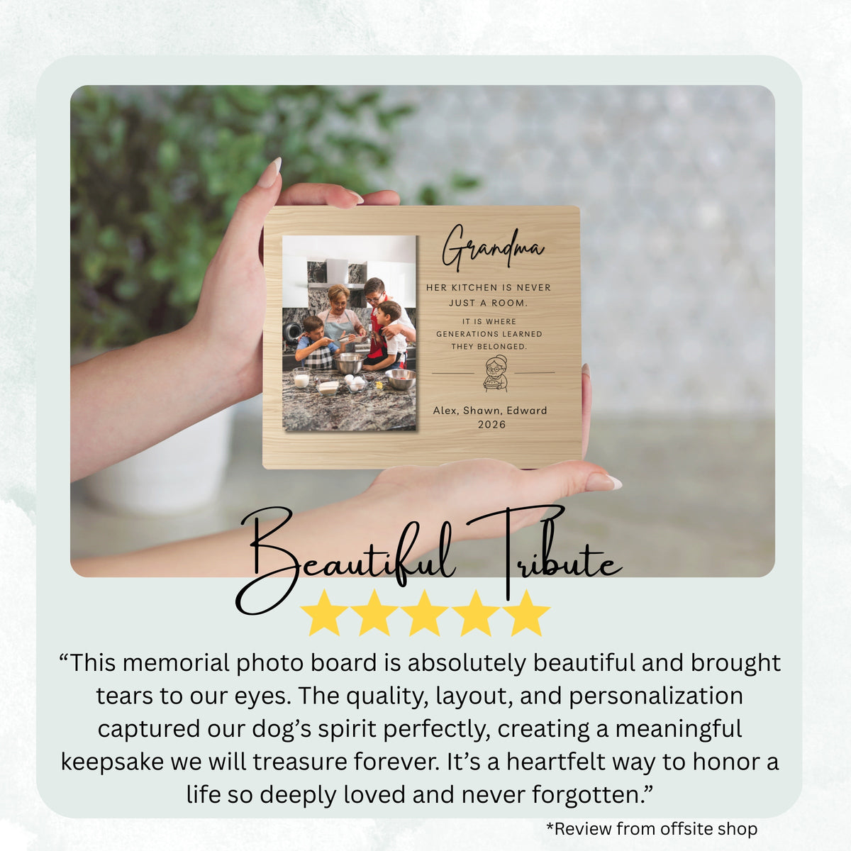 Photo Gift For Grandma, Personalized Grandma Photo Board, Custom Grandma Picture Board, Memory Photo Board, Grandma Gift Family Memory Board personalized photo board — image 8 of 13