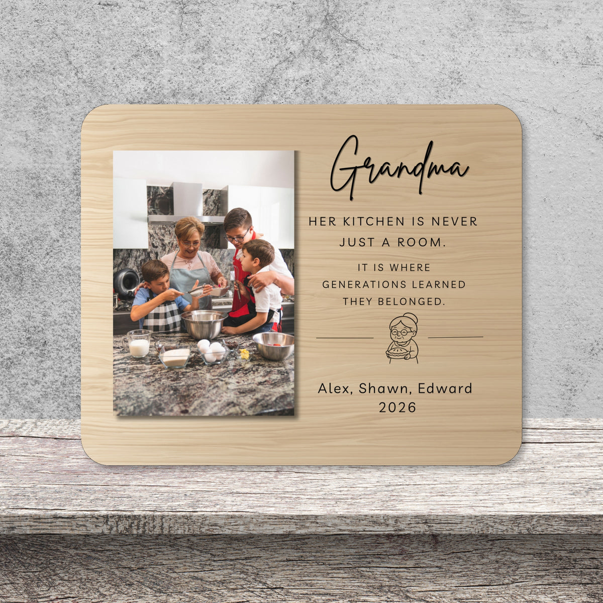Photo Gift For Grandma, Personalized Grandma Photo Board, Custom Grandma Picture Board, Memory Photo Board, Grandma Gift Family Memory Board personalized photo board — image 9 of 13