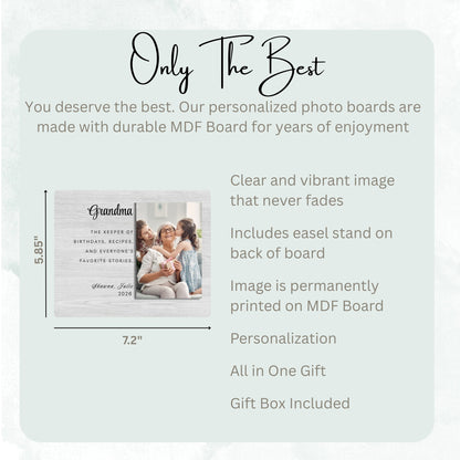 Grandma Gift, Personalized Grandma Photo Board, Custom Grandma Picture Board, Photo Gift, Grandma Gift Personalized Photo Gift Custom Gift personalized photo board — image 7 of 13