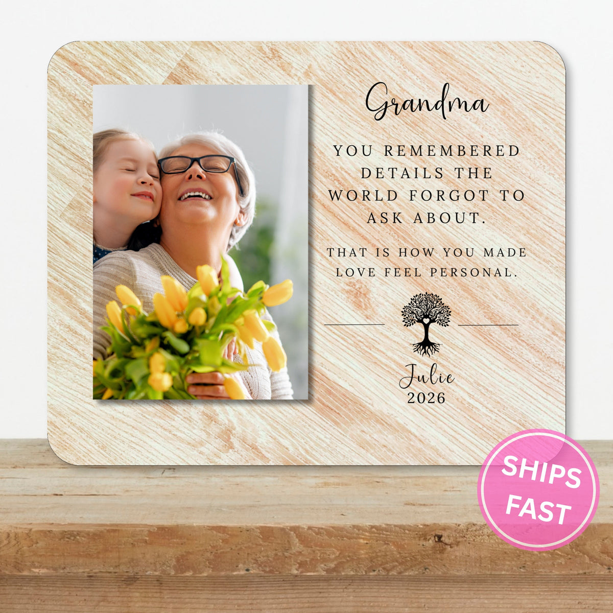 Family Gift, Personalized Grandma Photo Board, Custom Grandma Picture Board, Picture Keepsake, Grandma Gift Personalized Photo Gift personalized photo board — image 2 of 13