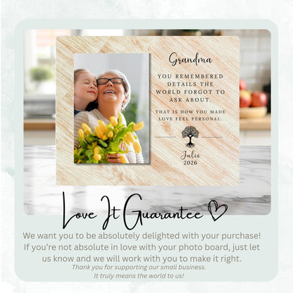 Family Gift, Personalized Grandma Photo Board, Custom Grandma Picture Board, Picture Keepsake, Grandma Gift Personalized Photo Gift personalized photo board — image 6 of 13