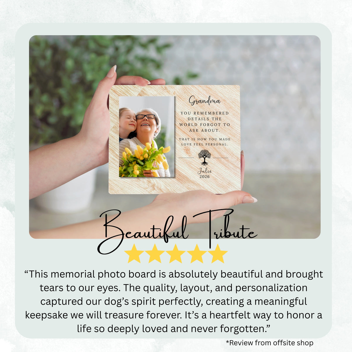 Family Gift, Personalized Grandma Photo Board, Custom Grandma Picture Board, Picture Keepsake, Grandma Gift Personalized Photo Gift personalized photo board — image 8 of 13