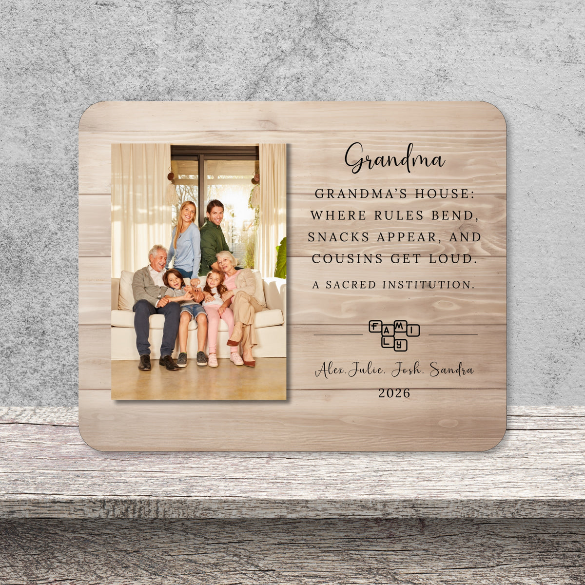 Family Gift, Personalized Grandma Photo Board, Custom Grandma Picture Board, Picture Keepsake, Grandma Gift Personalized Photo Gift personalized photo board — image 13 of 13