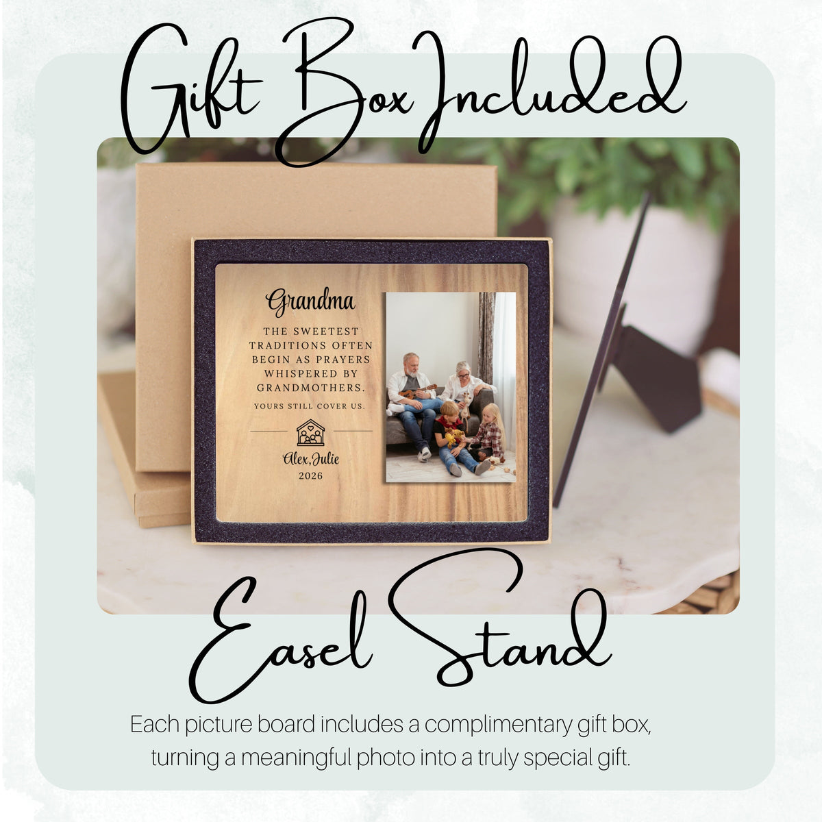 Gift For Grandma, Personalized Grandma Photo Board, Custom Grandma Picture Board, Picture Keepsake, Grandma Gift Personalized Photo Gift personalized photo board — image 5 of 13