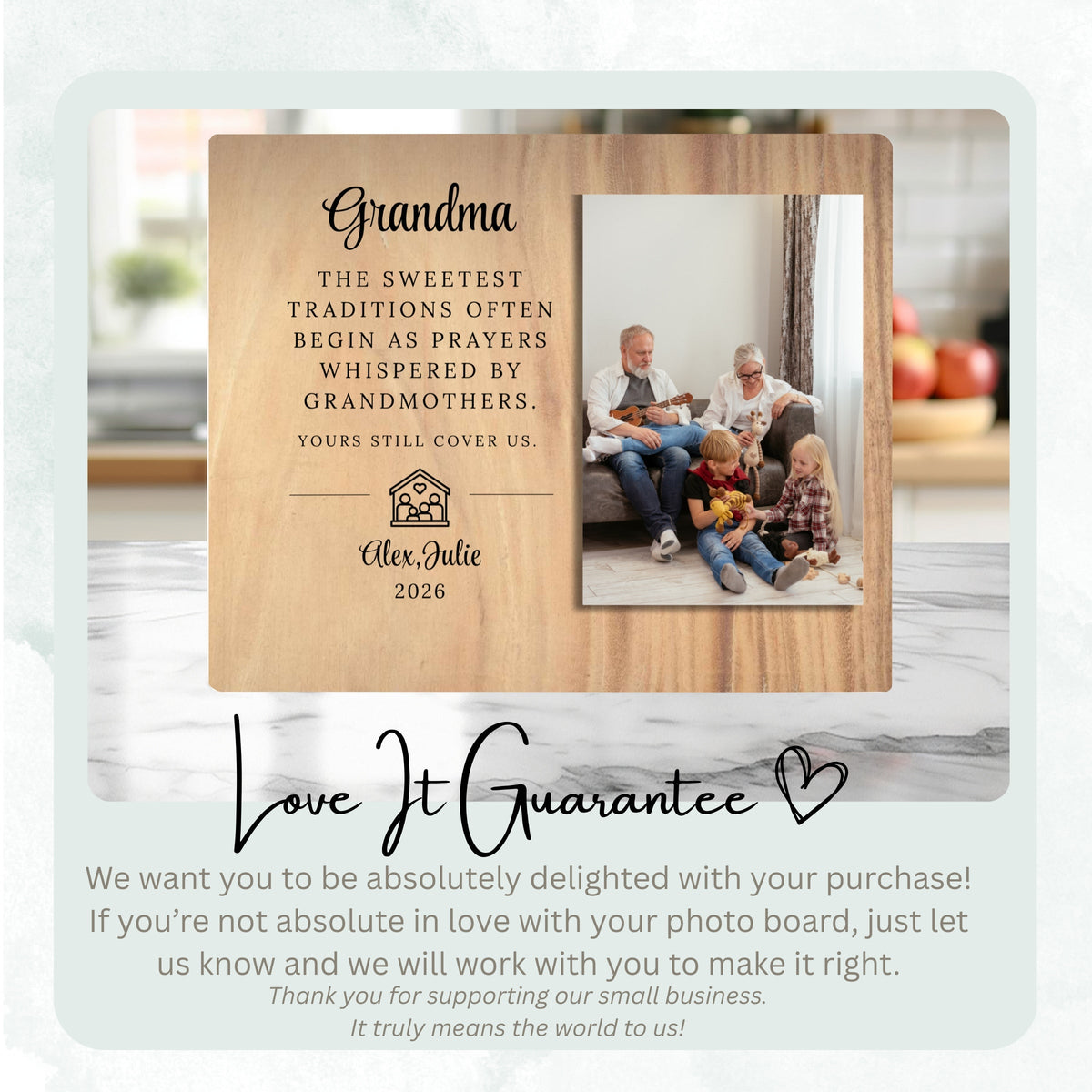Gift For Grandma, Personalized Grandma Photo Board, Custom Grandma Picture Board, Picture Keepsake, Grandma Gift Personalized Photo Gift personalized photo board — image 6 of 13