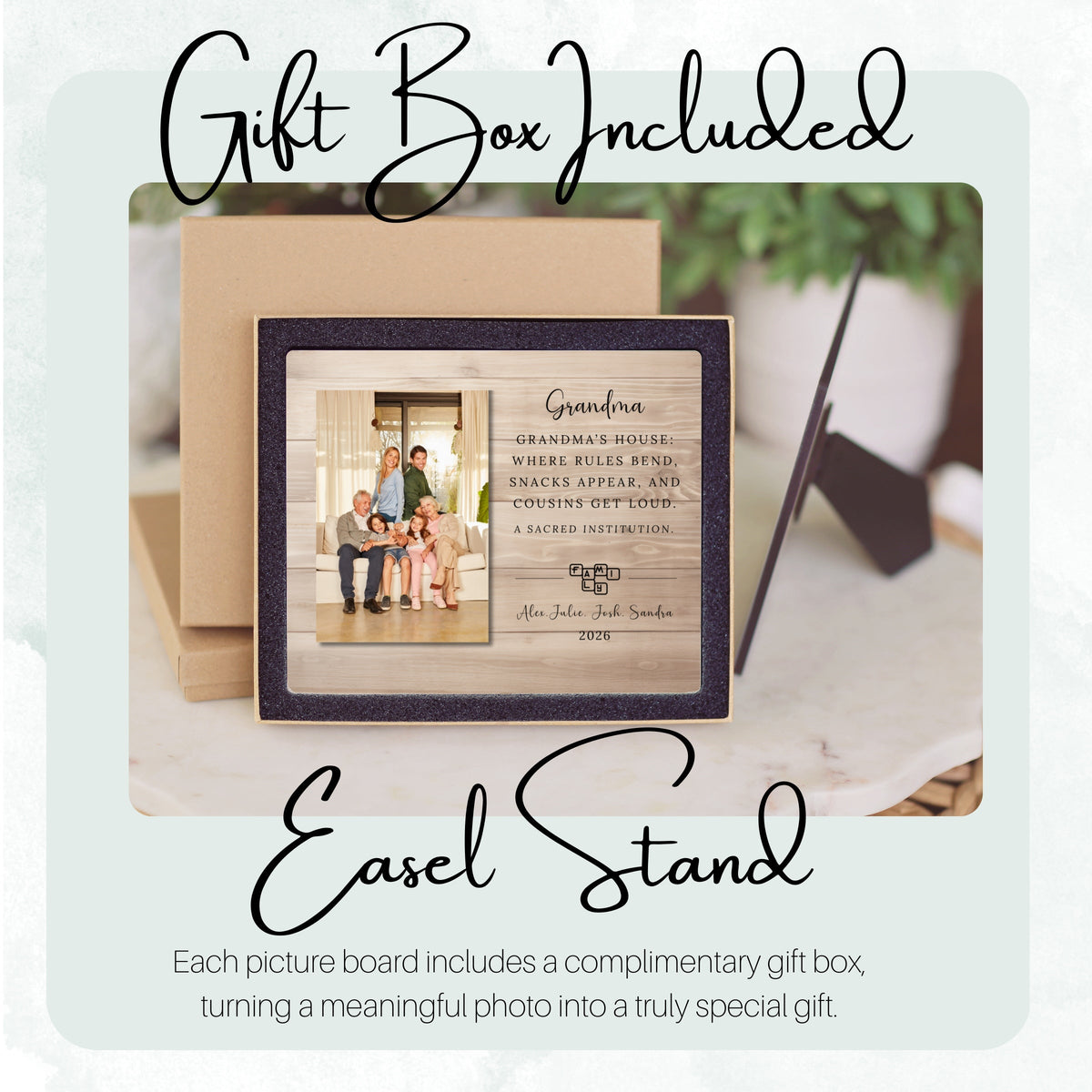 Nana Gift, Personalized Grandma Photo Board, Custom Grandma Picture Board, Photo Keepsake Gift, Grandma Gift Personalized Photo Gift personalized photo board — image 5 of 13