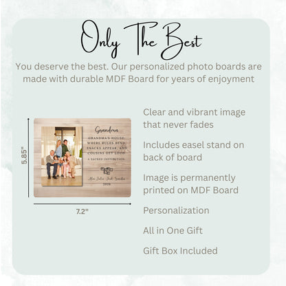 Nana Gift, Personalized Grandma Photo Board, Custom Grandma Picture Board, Photo Keepsake Gift, Grandma Gift Personalized Photo Gift personalized photo board — image 7 of 13