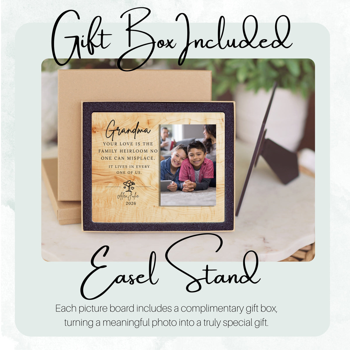 Grandmother Gift, Personalized Grandma Photo Board, Custom Grandma Picture Board, Memory Photo Board, Grandma Gift Personalized Photo Gift personalized photo board — image 5 of 13