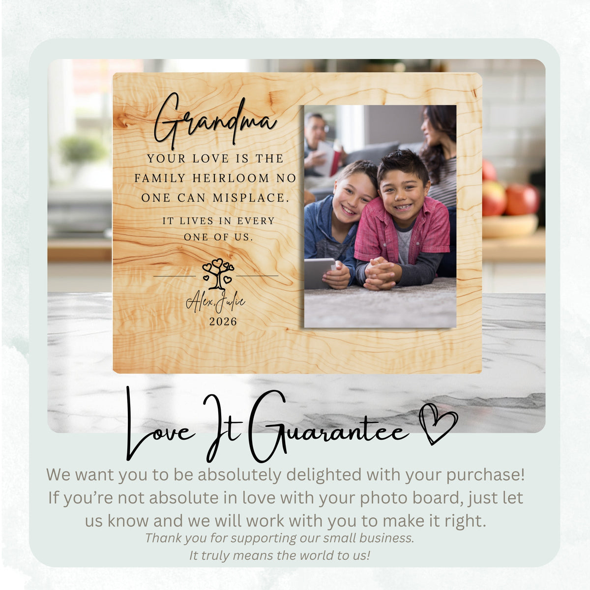 Grandmother Gift, Personalized Grandma Photo Board, Custom Grandma Picture Board, Memory Photo Board, Grandma Gift Personalized Photo Gift personalized photo board — image 6 of 13
