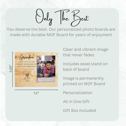 Grandmother Gift, Personalized Grandma Photo Board, Custom Grandma Picture Board, Memory Photo Board, Grandma Gift Personalized Photo Gift personalized photo board — image 7 of 13