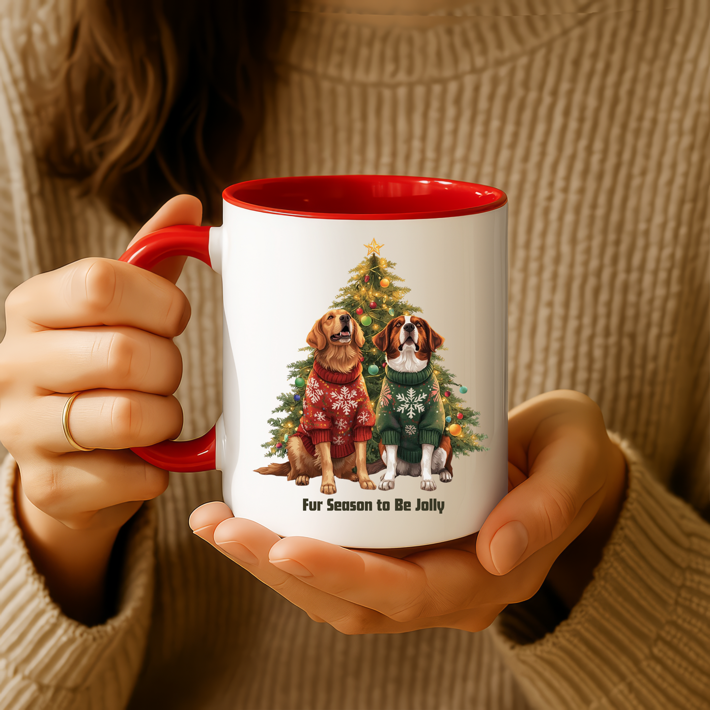 Festive Dog-Themed Mug for Pet Lovers, Dog Christmas Mug, Cute Christmas Dog Mug, Custom Dog Mom Mug, Merry Christmas