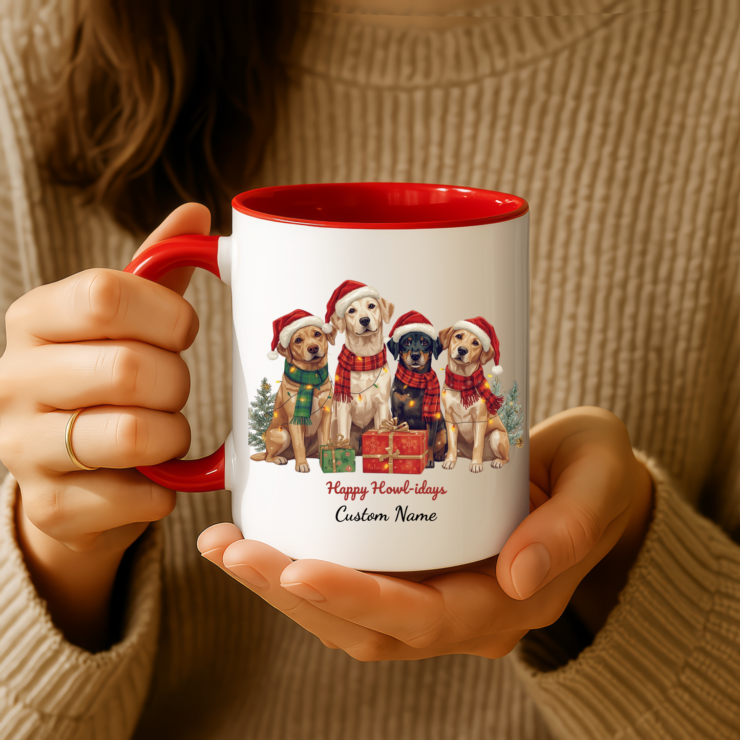 Festive Dog Mug, Dog Christmas Mug, Cute Christmas Dog, Custom Dog Mug, Holiday Spirit, Merry Christmas, Family Xmas Mug
