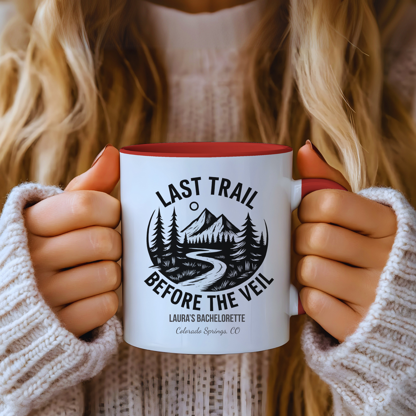 Bachelorette Last Trail Before the Veil Nature-Inspired Accent Coffee Mug - Last Trail Before The Veil, Outdoor Lovers Gift, Camping Decor, Adventure Mug, Hiking Coffee Cup