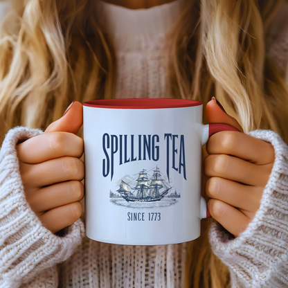 Spilling Tea Since 1773 Coffee Mug, Patriotic Coffee Mug, Funny Patriot Gift, American Freedom, Memorial Day