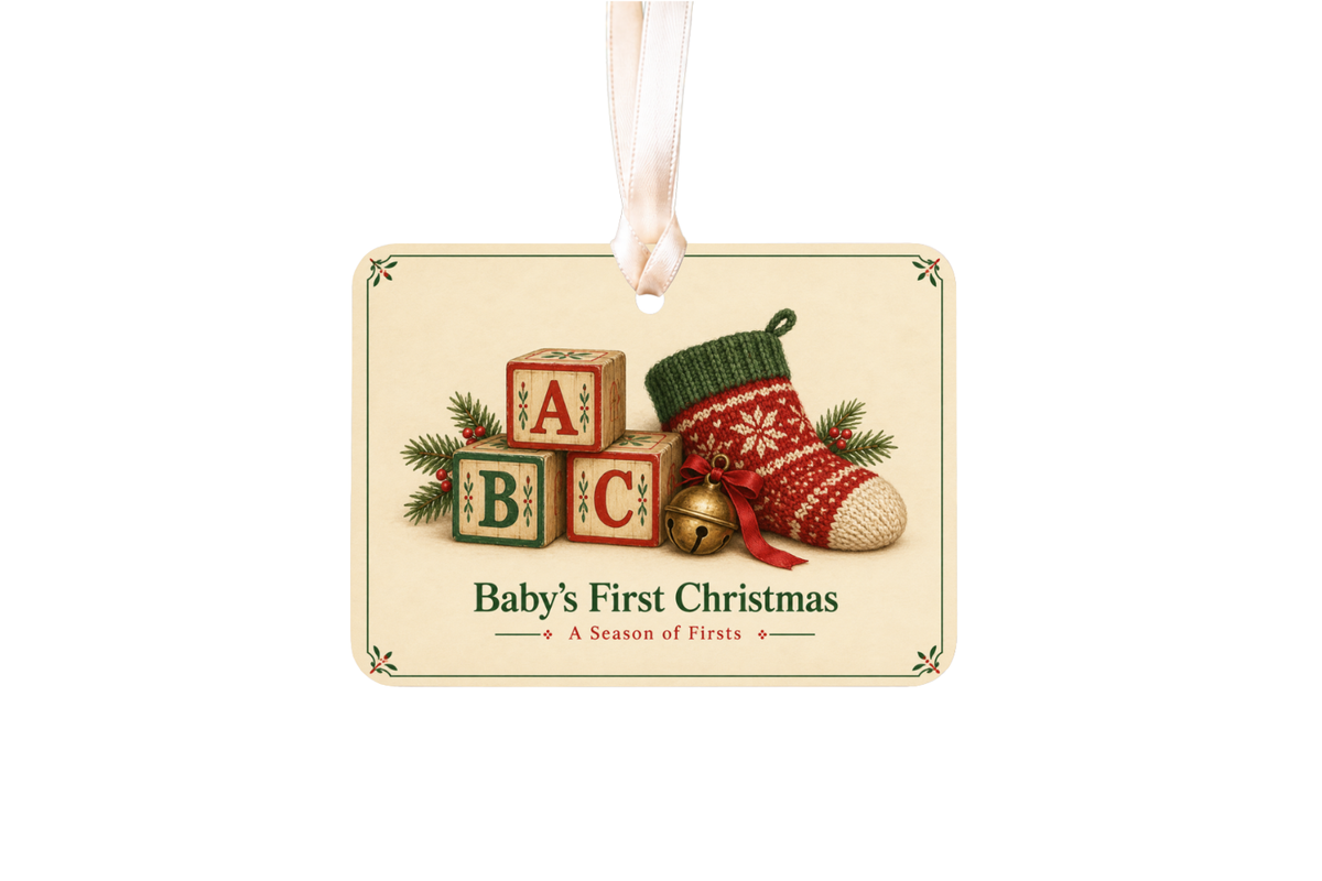 Baby's First Christmas Ornament 2026, Personalized Baby Name Photo Keepsake, Newborn Gift for Baby Boy or Girl, Custom Holiday Decor