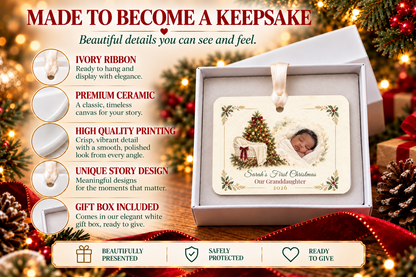 Baby's First Christmas Ornament 2026, Personalized Baby Name Photo Keepsake, Newborn Gift for Baby Boy or Girl, Custom Holiday Decor