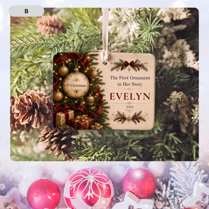 Personalized Baby’s First Christmas Ornament – Celestial Cradle