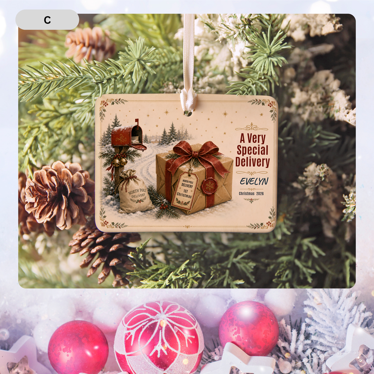 Personalized Baby’s First Christmas Ornament – Celestial Cradle