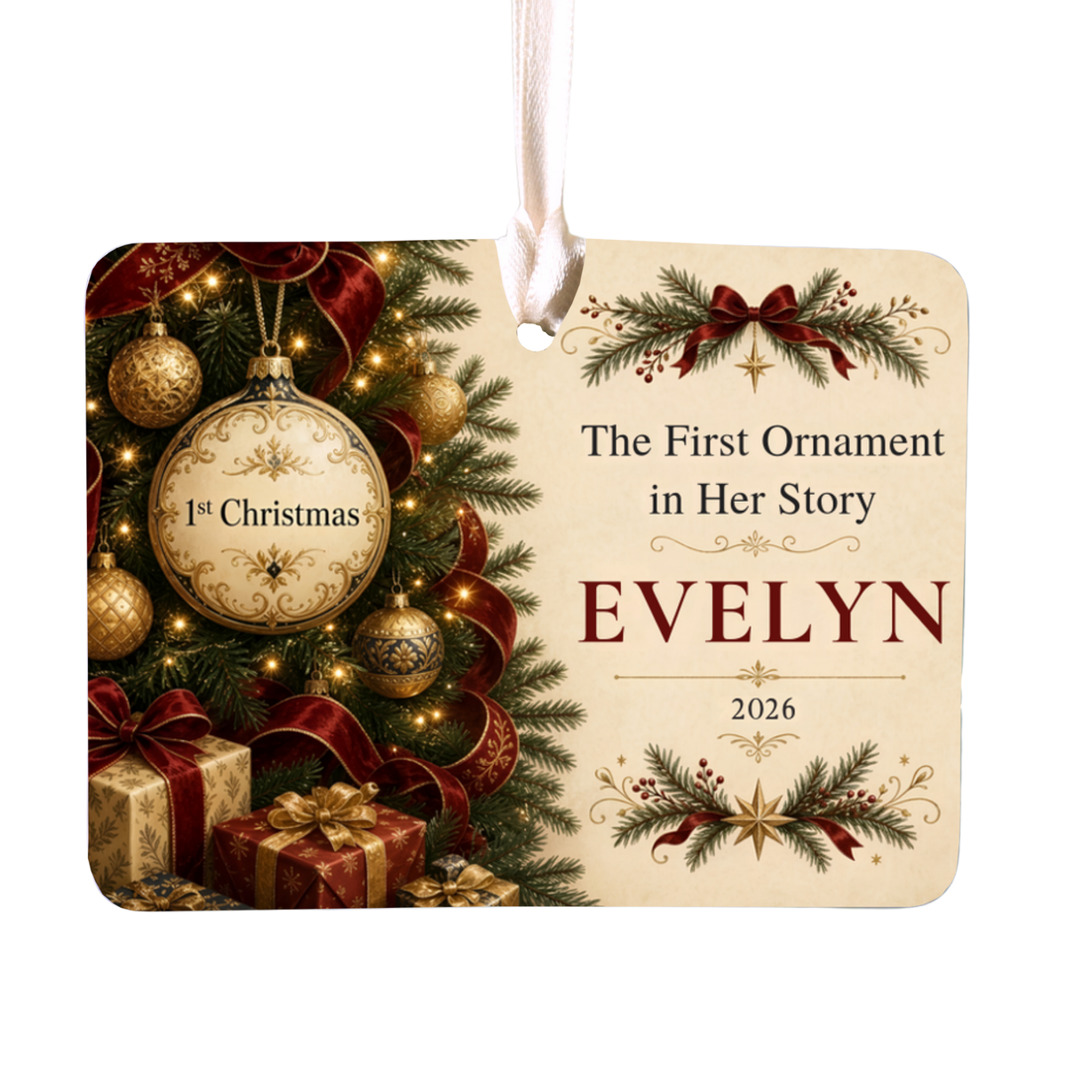 Personalized Baby’s First Christmas Ornament – Celestial Cradle
