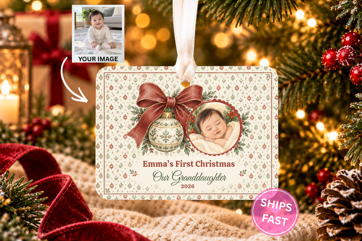Personalized Baby’s First Christmas Story Ornament
