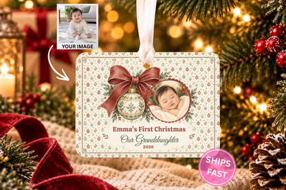Personalized Baby’s First Christmas Story Ornament