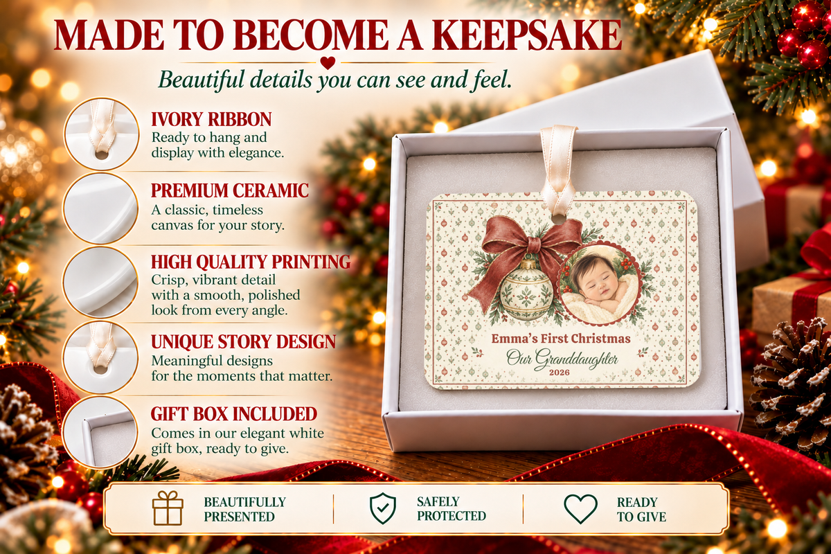 Personalized Baby’s First Christmas Story Ornament