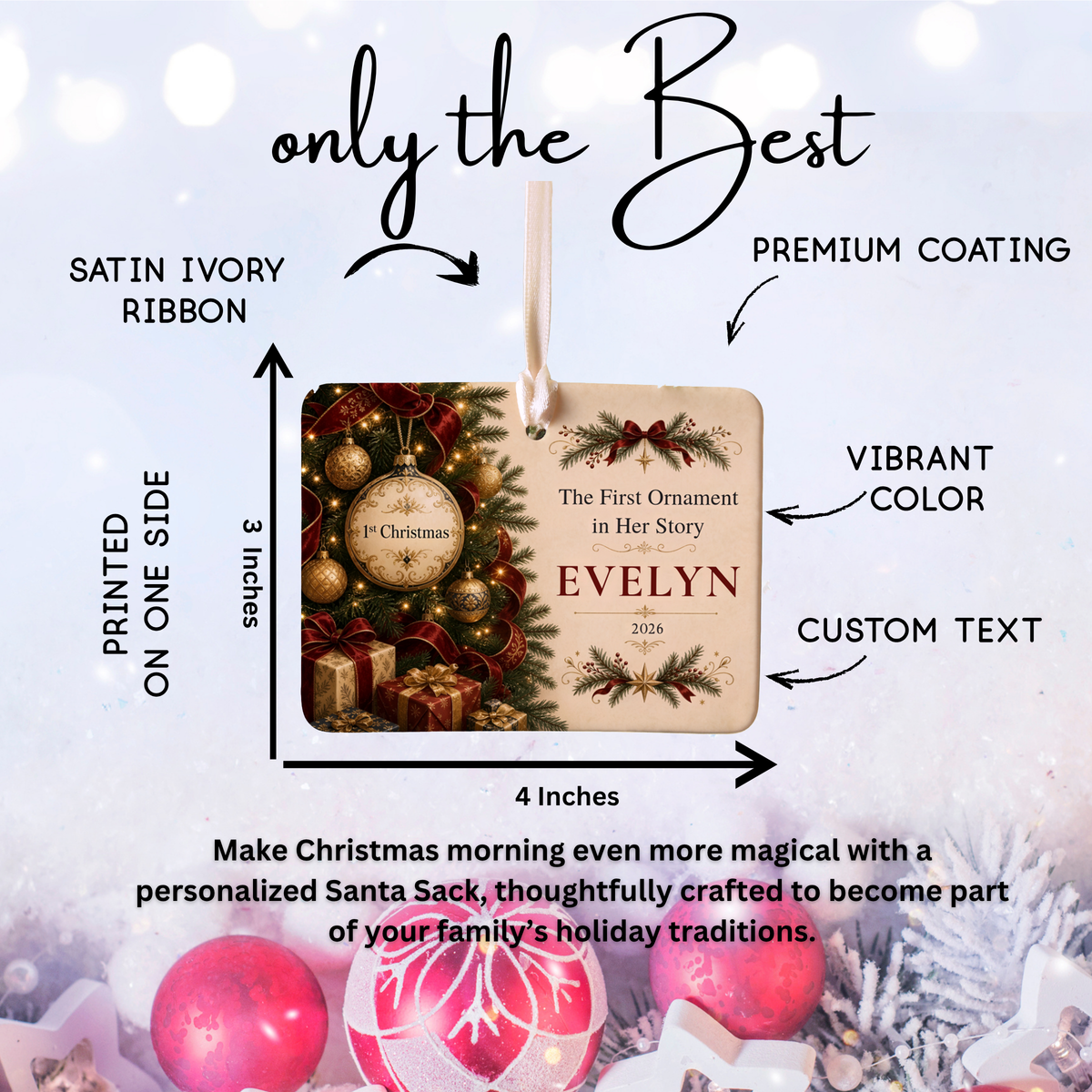 Personalized Baby’s First Christmas Ornament – Celestial Cradle