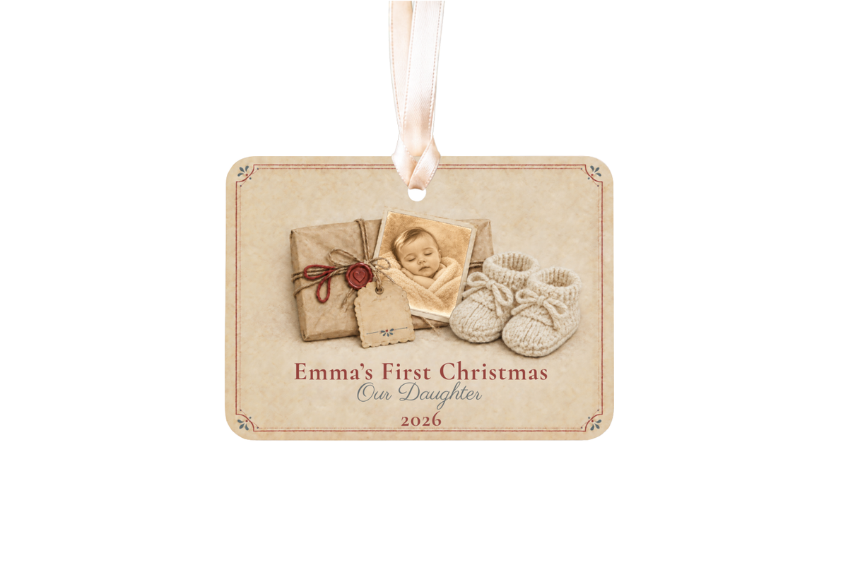 Personalized Baby’s First Christmas Story Ornament