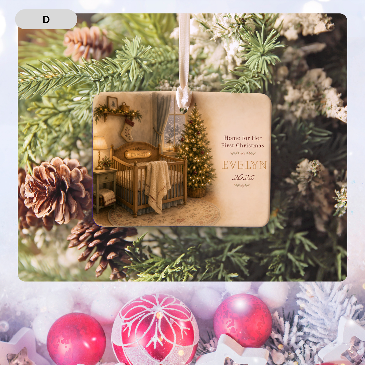 Personalized Baby’s First Christmas Ornament – Special Delivery